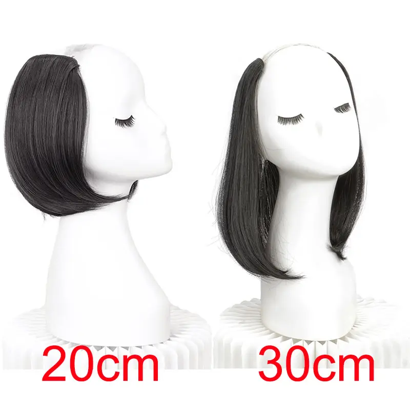 Synthetic Short Straight Internal Buckle V-shaped Half Head Hair Extension Invisible Hairpiece for Women Hair Accessories