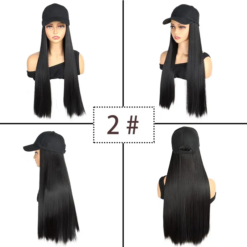 Synthetic Baseball Cap Hair Accessories Long Straight Hair Extension Hair Integrate Cap Hat For Women Girl Daily Hair Style