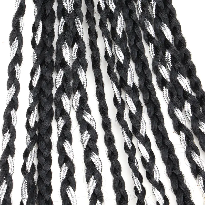 30cm Synthetic Short Box Braid Colorful Beads Ponytail Elastic Rubber Band Kids Hair Accessories