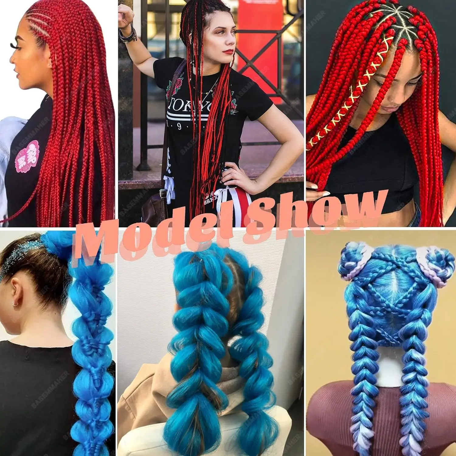 24 Inch Synthetic Braiding Hair Colorful Crochet Braids Hair Extension Jumbo Box Braid Hair For Women DIY Hairstyle