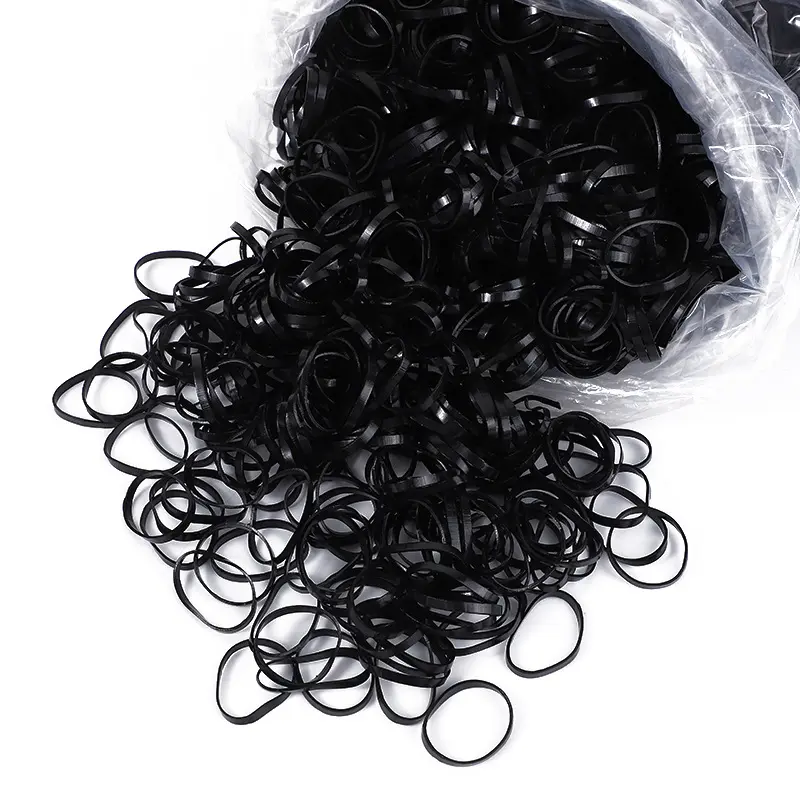450pcs Black Small Disposable Hair Bands Girls Elastic Rubber Band Ponytail Holder Hair Accessories