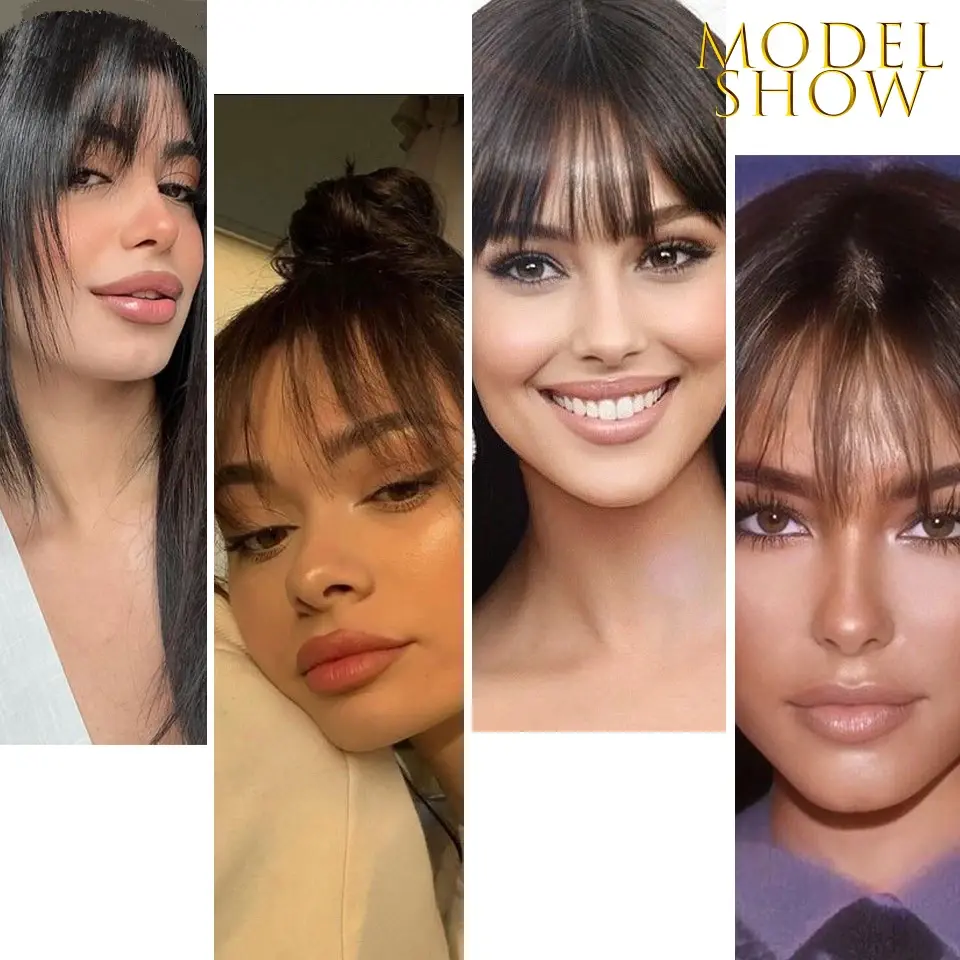 LUPU Synthetic Clip In Hair Bangs Hairpiece Accessories Synthetic Fake Bangs Clip In Hair Extensions Clip In Hair Pieces