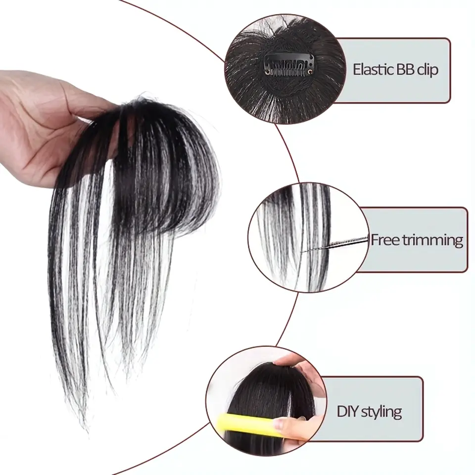 LUPU Synthetic Clip In Hair Bangs Hairpiece Accessories Synthetic Fake Bangs Clip In Hair Extensions Clip In Hair Pieces