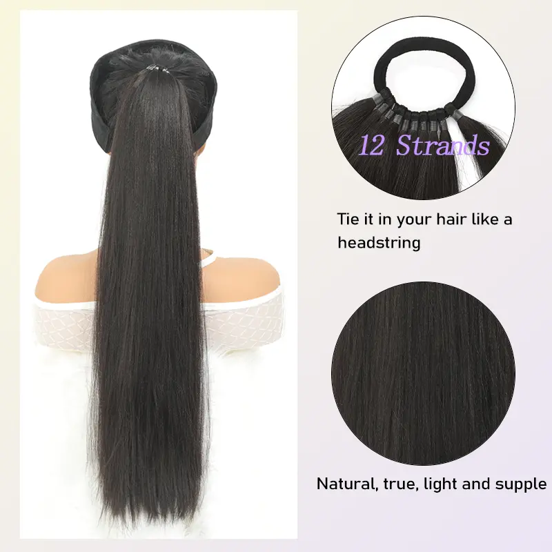 24 Inch Long Synthetic Straight Braiding Hair Ponytail DIY Braided For Women Daily Party Cosplay Daily Wear