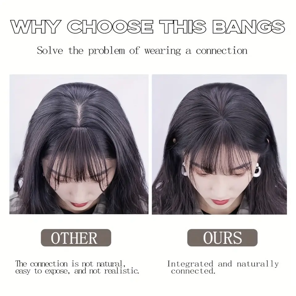 LUPU Synthetic Clip In Hair Bangs Hairpiece Accessories Synthetic Fake Bangs Clip In Hair Extensions Clip In Hair Pieces