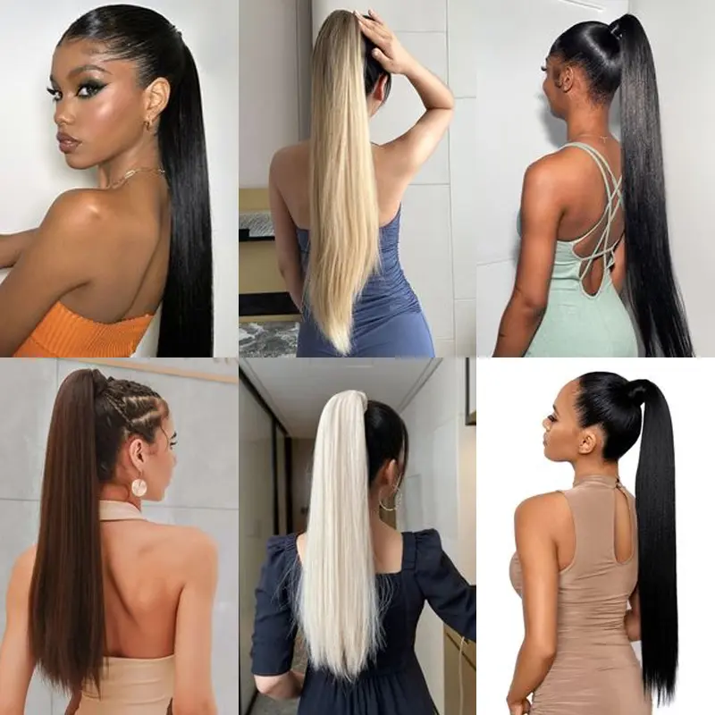 24 Inch Long Synthetic Straight Braiding Hair Ponytail DIY Braided For Women Daily Party Cosplay Daily Wear