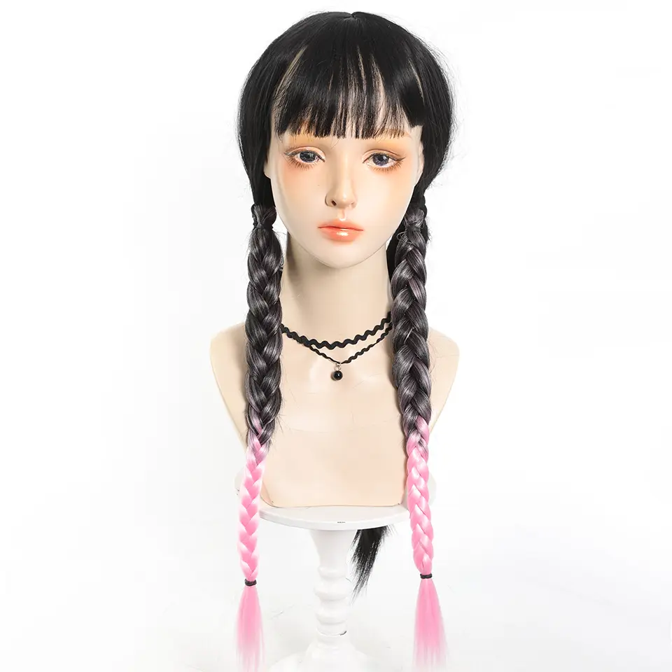 2 Pcs 18-Inch Synthetic Braided Hair Extensions For Christmas Halloween And Other Holiday Costumes