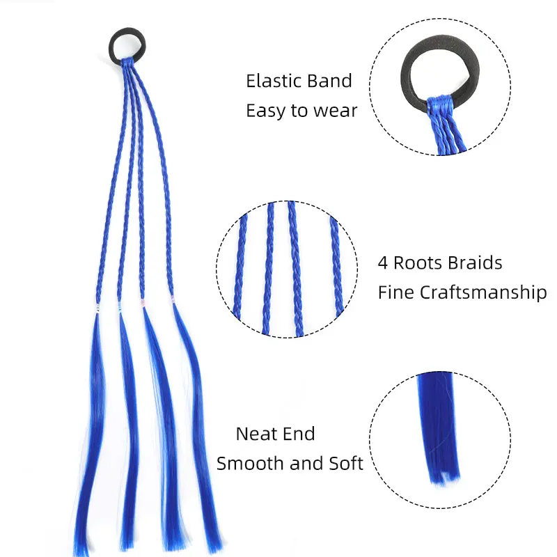 Colorful Box Braids Synthetic Small Braid Hair Pieces With For Daily Use Party Cosplay Halloween Hair Accessories