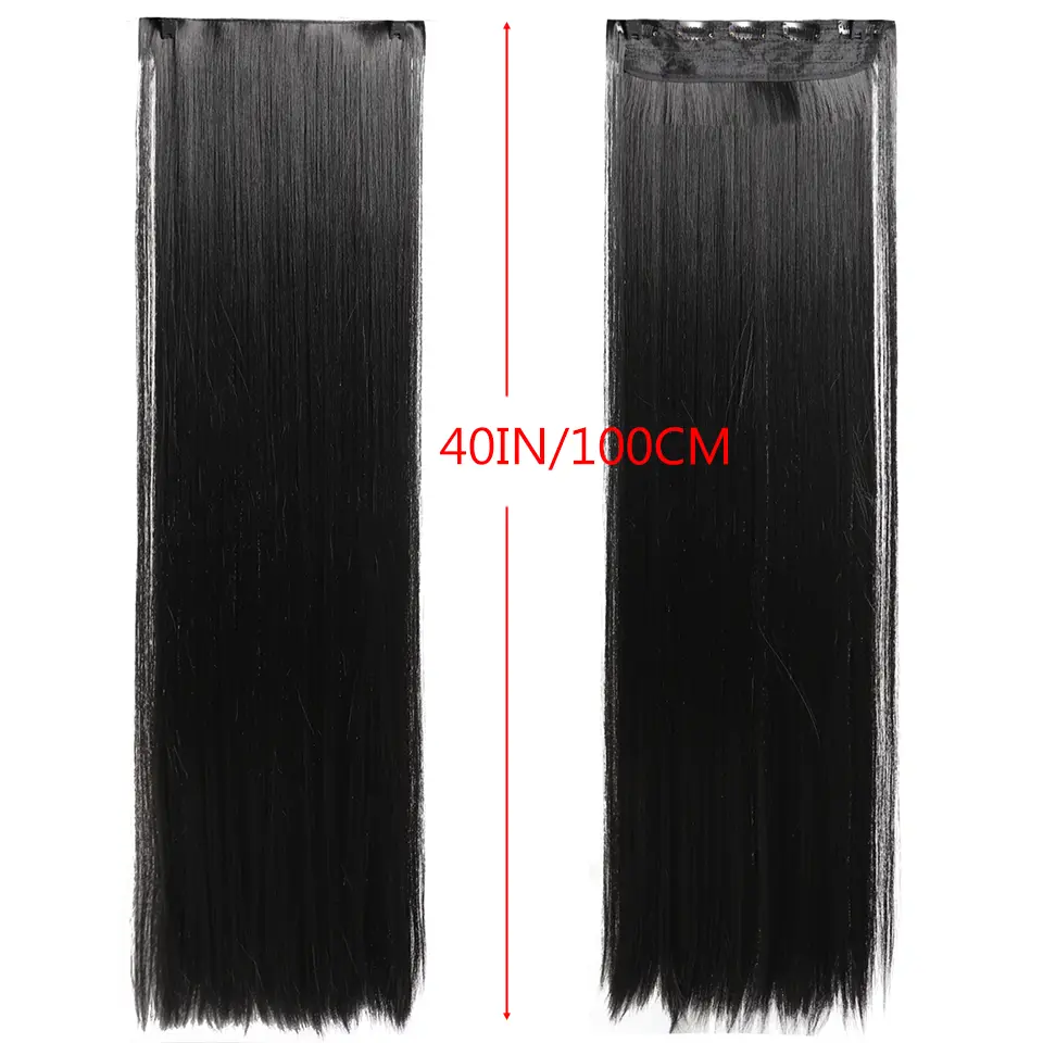 Synthetic 5 Clip In Hair Extensions Long Straight Hairstyle Hairpiece For Women