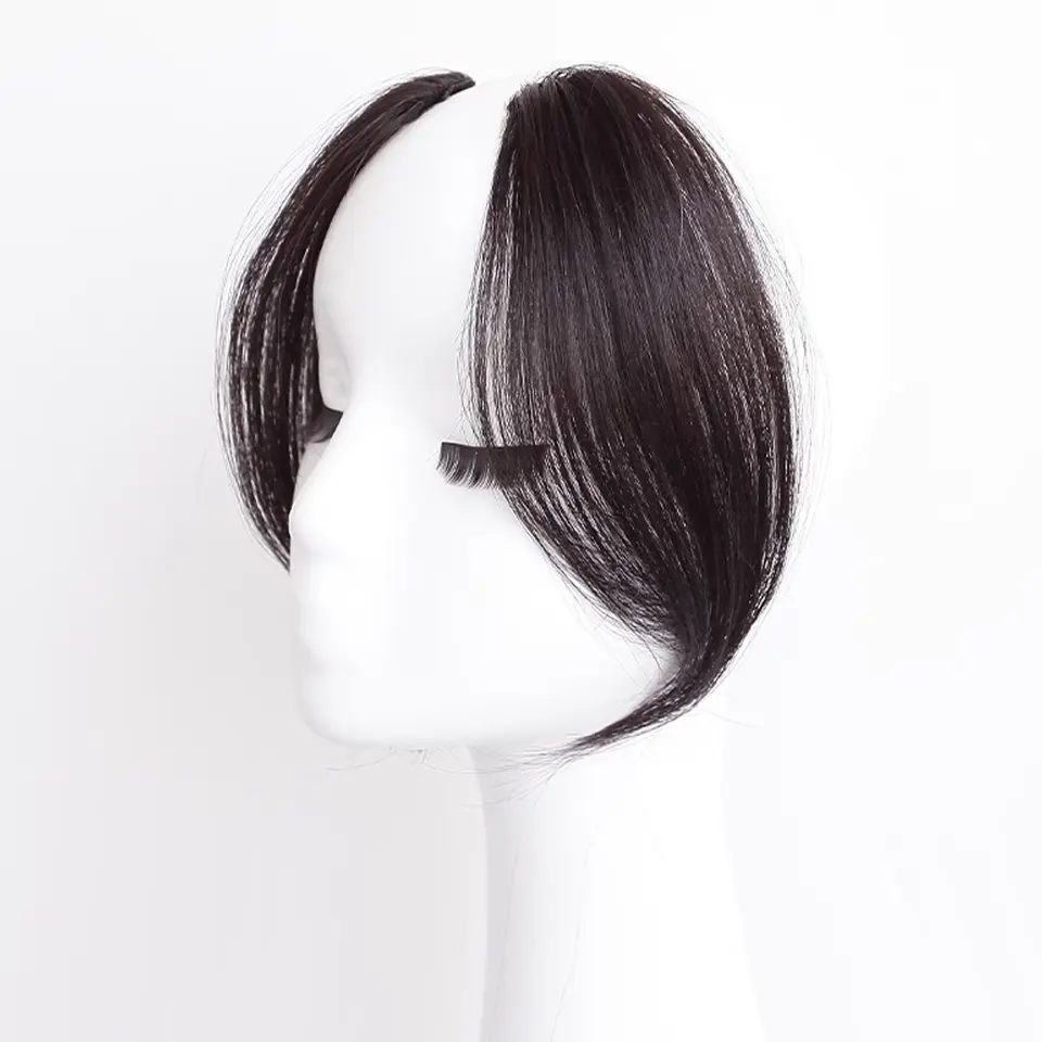 Elegant 2pcs Clip-In Hair Bangs Set for Women - Straight Synthetic Fringe with Middle Part, Versatile for All Hair Types