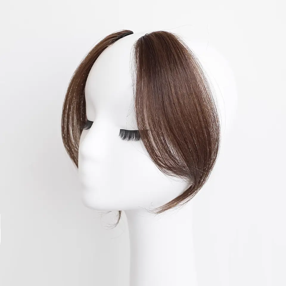 Elegant 2pcs Clip-In Hair Bangs Set for Women - Straight Synthetic Fringe with Middle Part, Versatile for All Hair Types