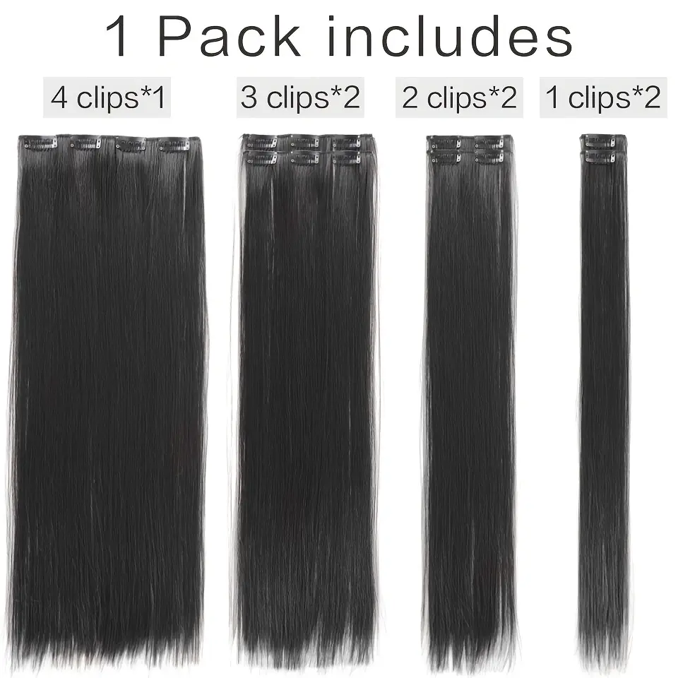 LUPU 7pcs/set Synthetic High Temperature Clip-In Hair Extensions - For Women Hair Clips Hair Accessories Halloween Christmas