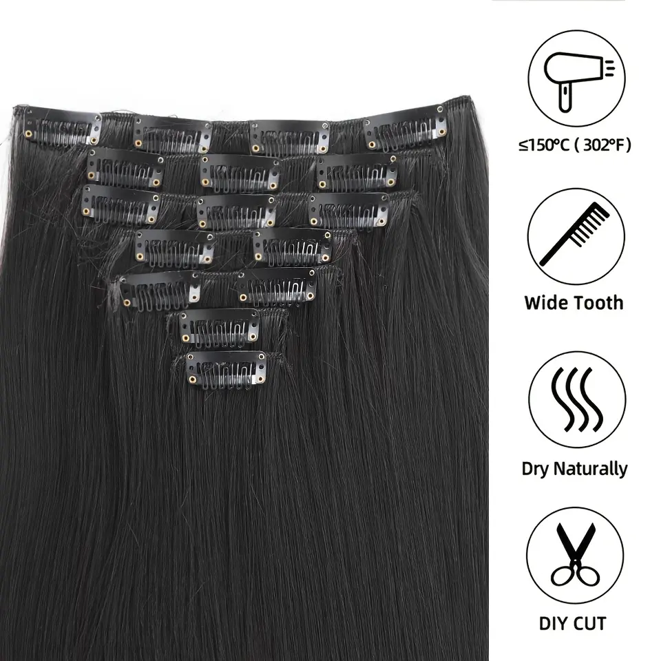 LUPU 7pcs/set Synthetic High Temperature Clip-In Hair Extensions - For Women Hair Clips Hair Accessories Halloween Christmas