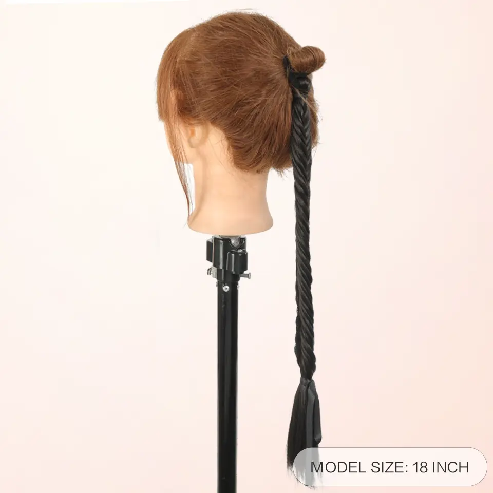 LUPU 18 Inch Synthetic wig braid ponytail ribbon playful fishbone braid With Elastic Comfort Band For Women