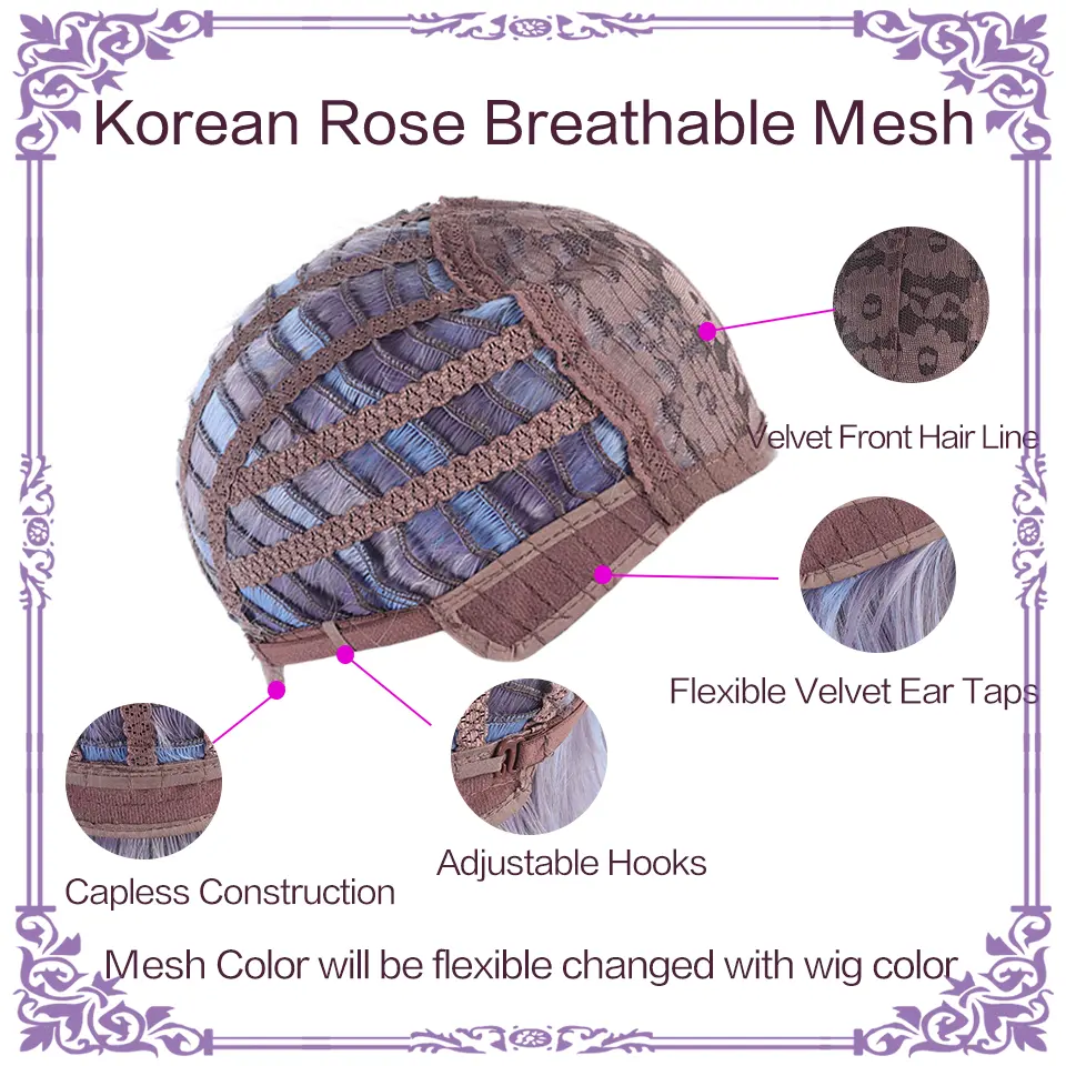 1 Piece Synthetic Heat-Resistant Long Wave In Multi Color Wigs, With Bangs, 24 Inches Long, Perfect for Parties, and Daily Use
