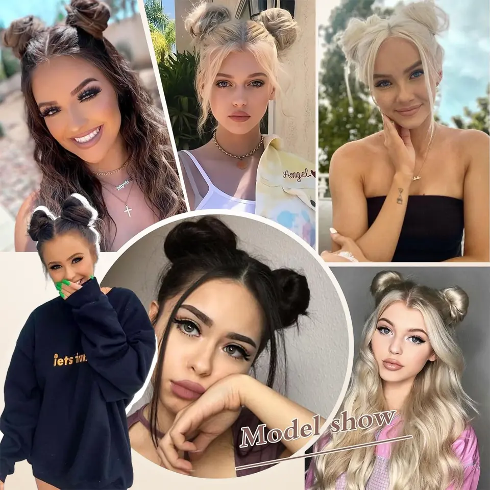 LUPU Women's Hair Buns Synthetic Curly Chignon Ombre Claw Hair Messy Buns Updo claw Clip In Hairpiece For Women