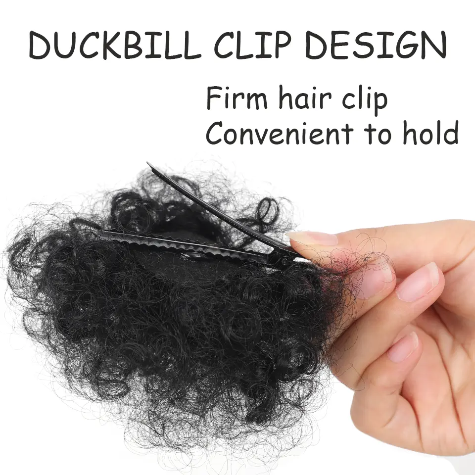 2 Pcs Small Size Synthetic Afro Puff Hair Buns Kinky Curly Hair Updo Donut Chignon for Girls Kids Children Babies Black Women
