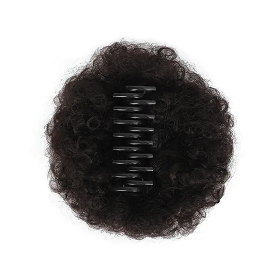 LUPU Synthetic Afro Puff Drawstring Ponytail Kinky Curly Hair Bun Piece with Clips in Updo Extensions for Black Women
