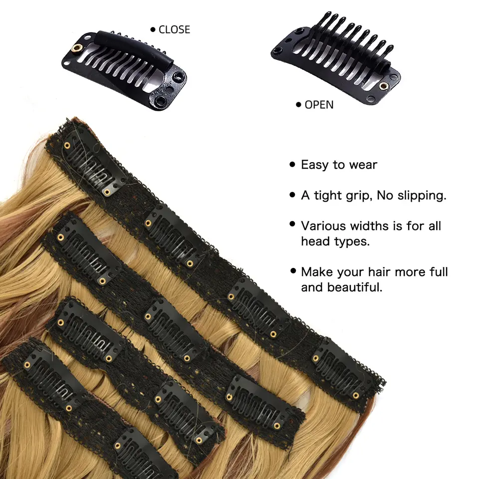 LUPU 12 Inch 4pcs/set Clip-in Synthetic Hair Extensions Women's Short Wave Wig Hairstyle Suitable for Daily Wear Heat
