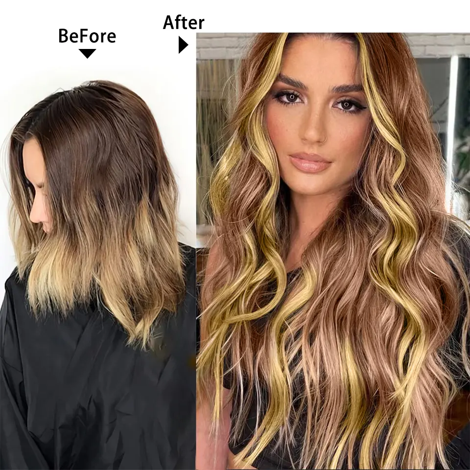 LUPU 12 Inch 4pcs/set Clip-in Synthetic Hair Extensions Women's Short Wave Wig Hairstyle Suitable for Daily Wear Heat