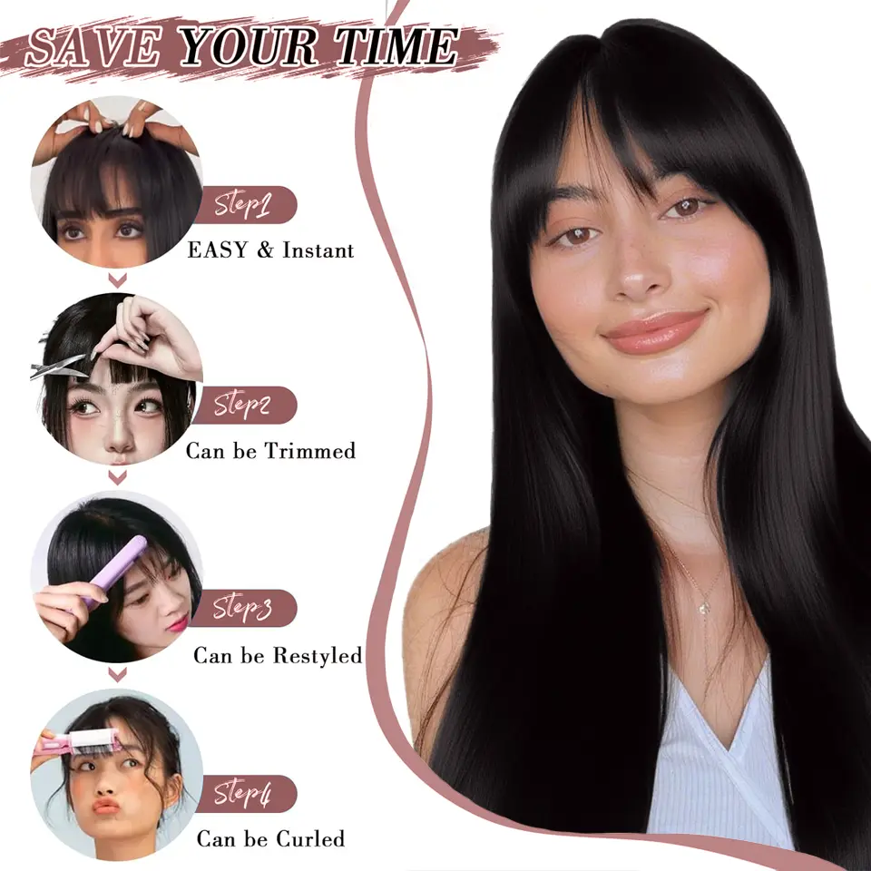 LUPU Clip-In Synthetic Bangs Wig - Ideal for Cosplay and Parties Perfect for Halloween, Parties, and Special Occasions