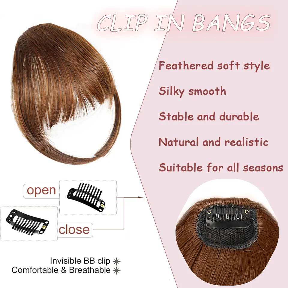 LUPU Clip-In Synthetic Bangs Wig - Ideal for Cosplay and Parties Perfect for Halloween, Parties, and Special Occasions
