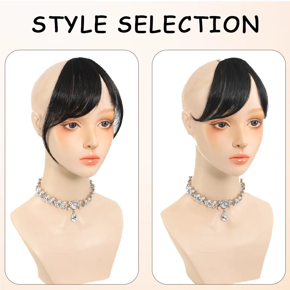 LUPU Synthetic Bangs Wig Millennium Hairpin Oblique Bangs Natural Forehead Fake Bangs Seamless Thin Head Wig Piece