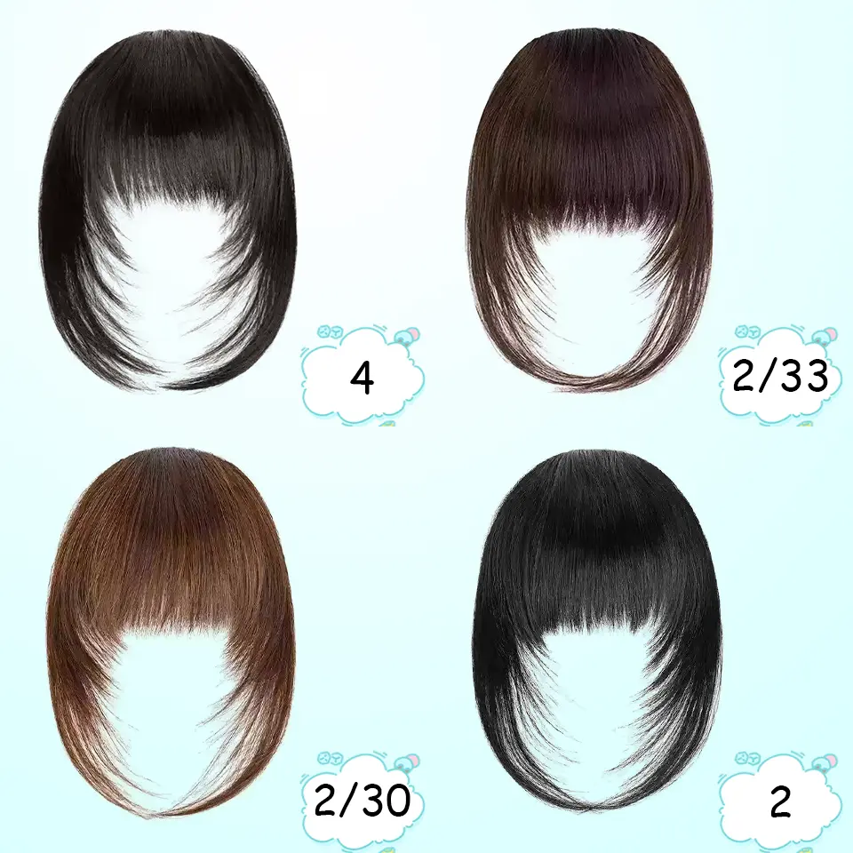 LUPU Clip in Bangs, Synthetic layered Bangs Hair Clip, Fake Bangs Fringe with Temples for Women Hair Extensions for Daily Wear