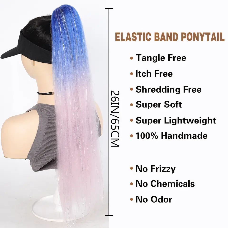 2pcs/Pack, 26Inch Synthetic Hair Extensions, For Daily Wear Or Cosplay, Ideal For Holidays Festive Hairstyles For Music Festival
