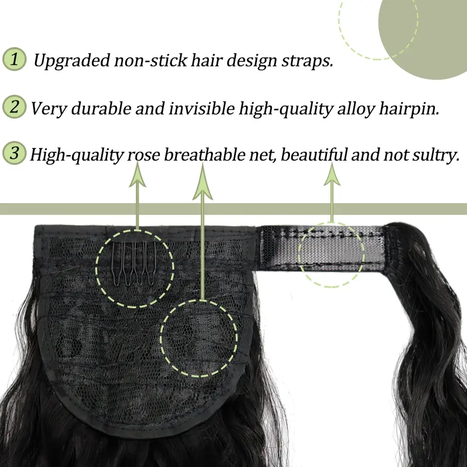 LUPU Synthetic Long Fake Hair Pieces Drawstring Ponytail Extensions Corn Curly For Women High Temperature Fiber Hair Extension