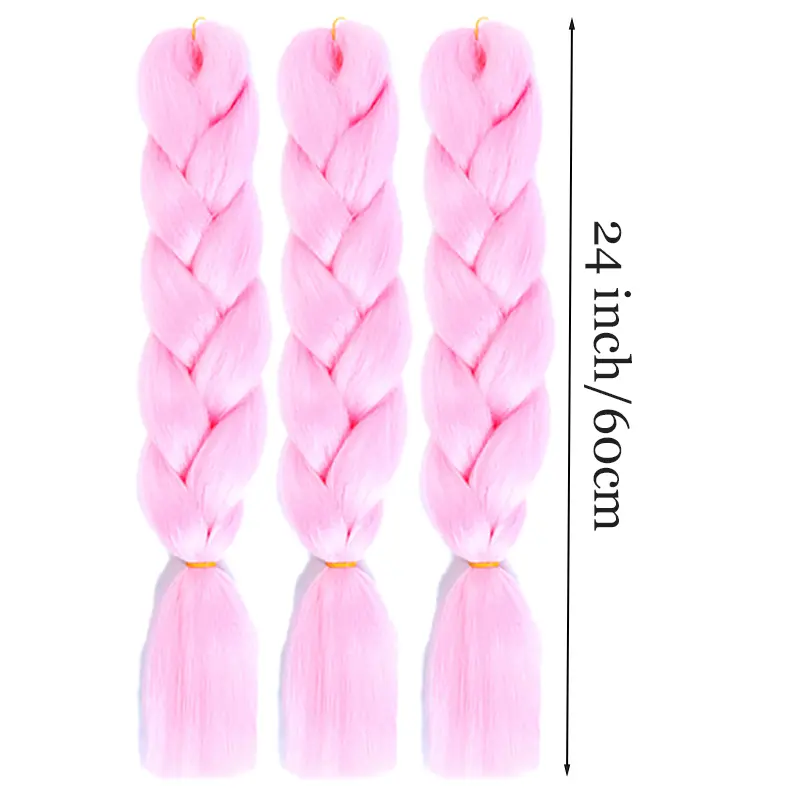 LUPU 24" Synthetic Long Ombre Braiding Hair Extensions For Women Black Purple Pink Blue Blonde Jumbo Braids Support Wholesale