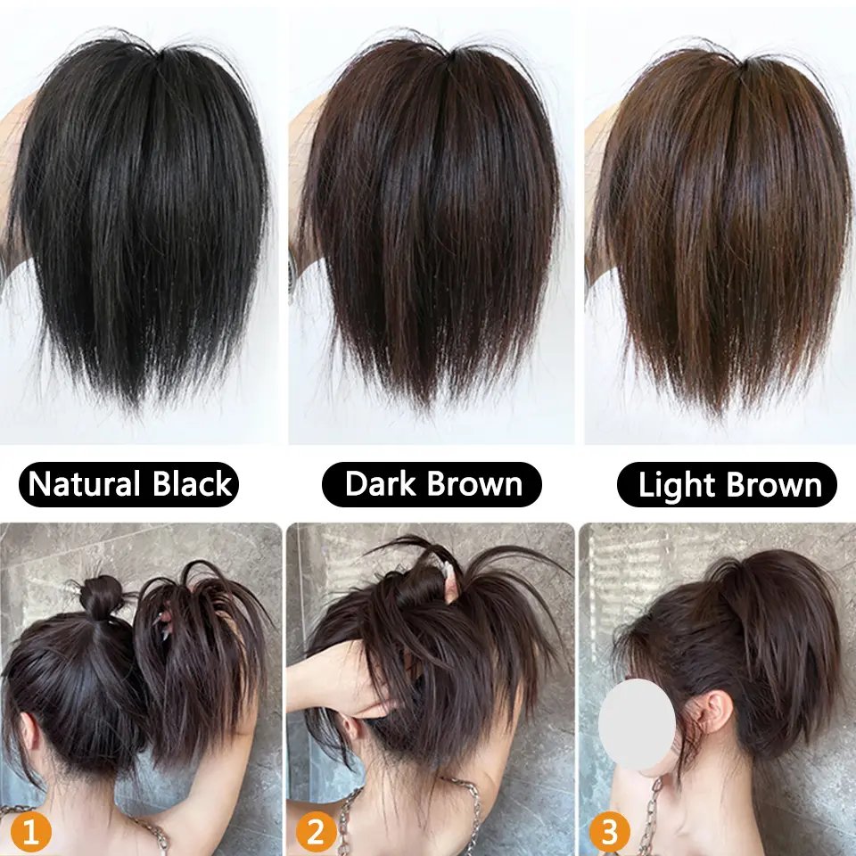 LUPU Synthetic Hair Bun Extensions Messy Straight Hair Band Elastic Chignon Scrunchy Wrap Updo False Hair Pieces For Women Hair