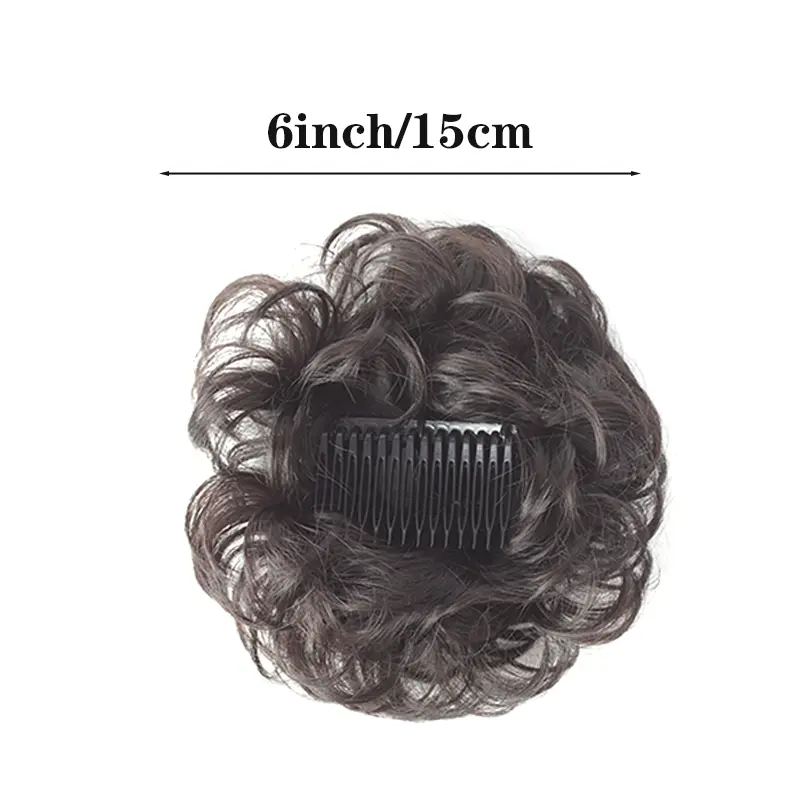 LUPU Messy Synthetic Bun Hair Piece Side Comb Clip in Hair Bun Hairpiece for Women Versatile Adjustable Styles