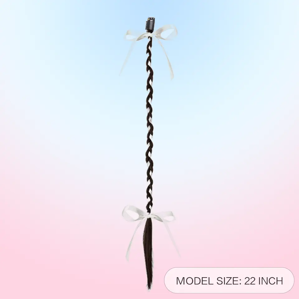 LUPU 22 Inch Synthetic Ballet Style Ribbon Wig Women Sweet Simple Hair Braided Dreadlocks Hair Accessories Dating Headwear