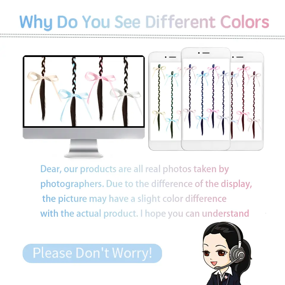 LUPU 22 Inch Synthetic Ballet Style Ribbon Wig Women Sweet Simple Hair Braided Dreadlocks Hair Accessories Dating Headwear