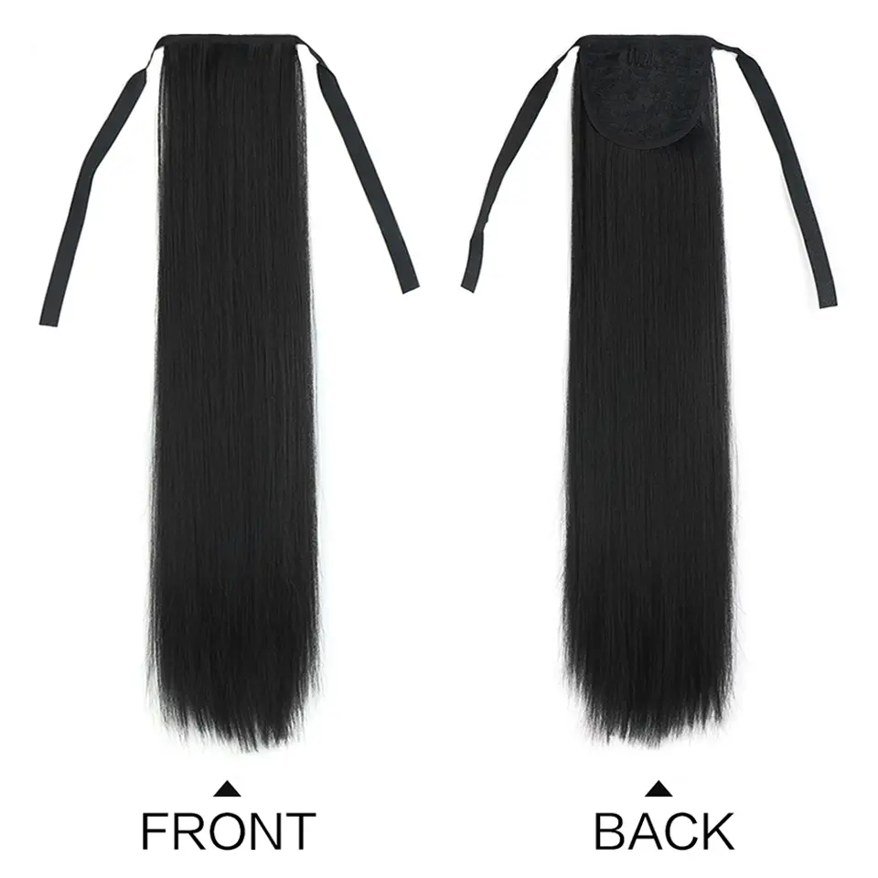 LUPU Women'S 22 Inch Synthetic Ponytail, Long Straight Hair Extensions, Perfect for Halloween, Parties, and Special Occasions