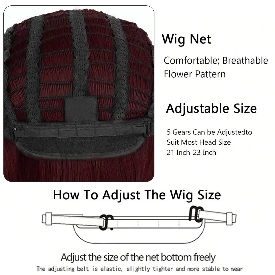 LUPU Wolf tailed Mullet Wig Mullet Head Wigs with Bangs Synthetic Straight Anime Men red Hair Wig for Daily Party Cosplay