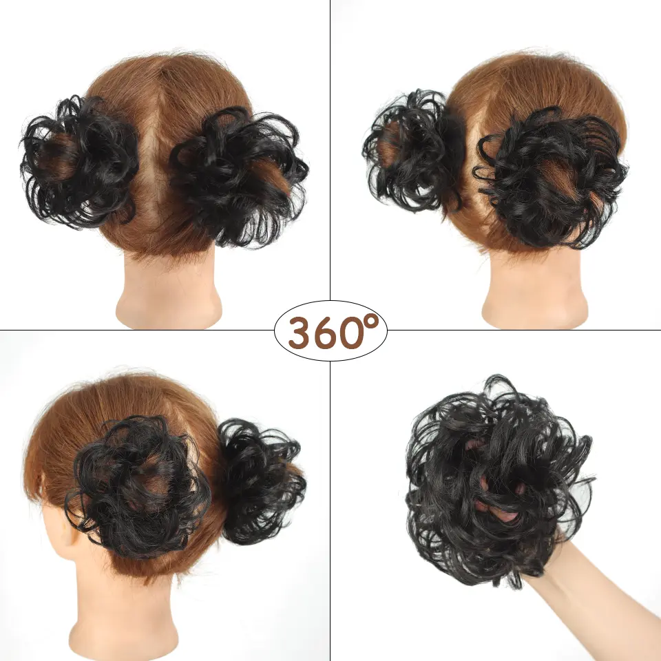 LUPU 2 PCS- Synthetic Messy Bun Hair Pieces for Women, Ponytail Extension Hair Accessory  for All People