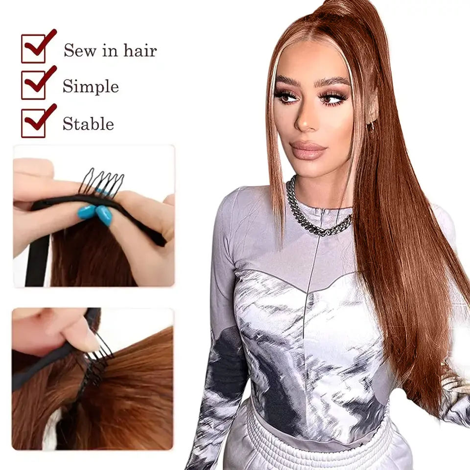 LUPU Women'S 22 Inch Synthetic Ponytail, Long Straight Hair Extensions, Perfect for Halloween, Parties, and Special Occasions