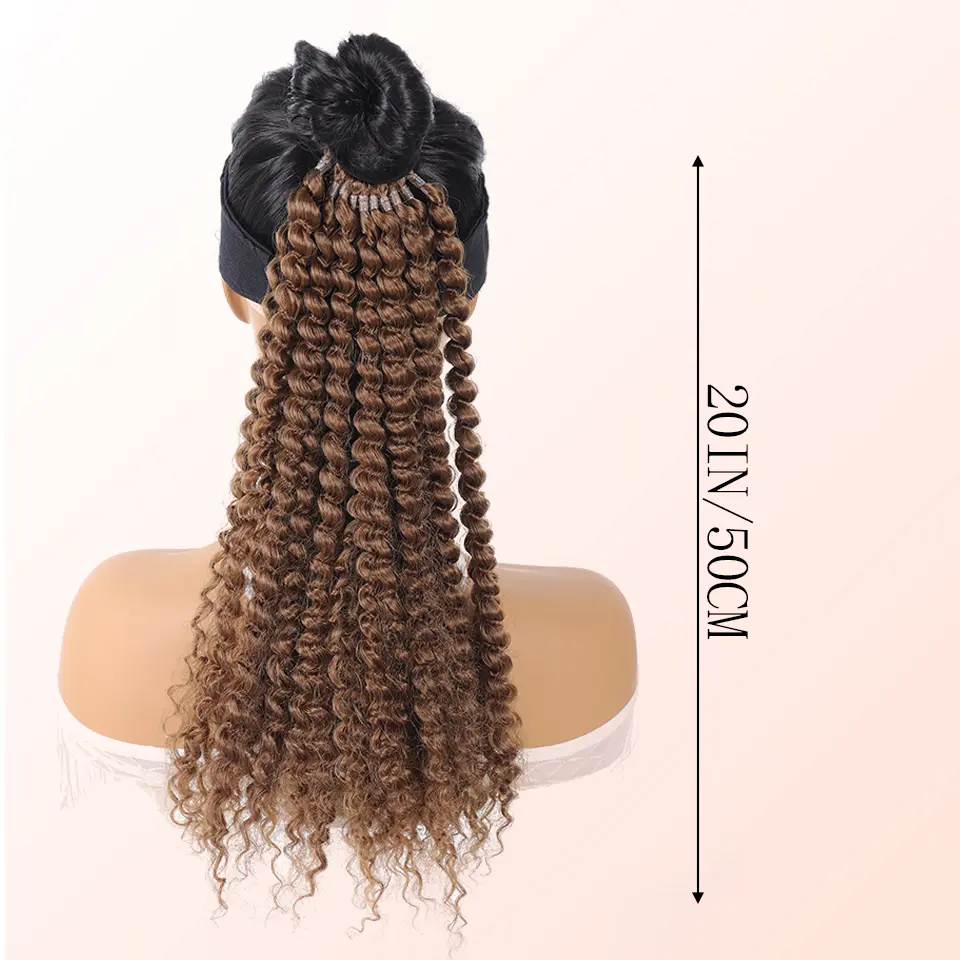 Synthetic Ponytail Extension, For Black Women, Lightweight Fluffy Pony Tails Hair Extensions with Hair Tie, 20 Inch 12 Strands W