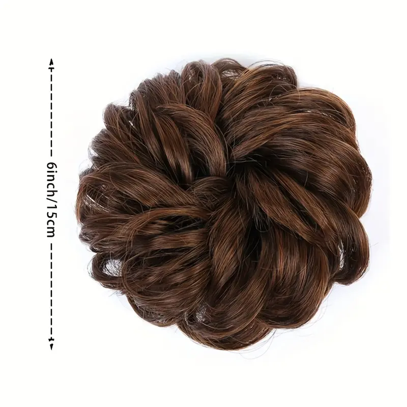 Synthetic Curly Hair Bun with Rubber Band Black Brown Donut Updo Hairpiece for Messy Chignon and Stylish Look Hair Accessories