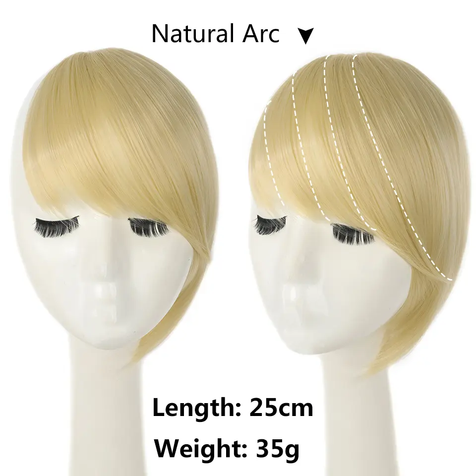 LUPU Synthetic Side Bangs Hair Extensions Clip In Side Bangs Fake Fringe Hairpiece High Temperature Black Blonde False Hair