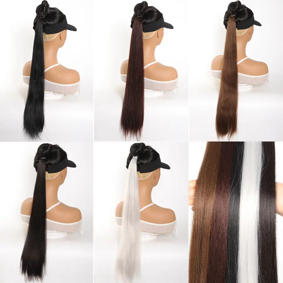 28 Inch Synthetic Straight Ponytail With Elastic Hair Rope Hair Extensions Fashionable For Daily Use Party Hair Accessories