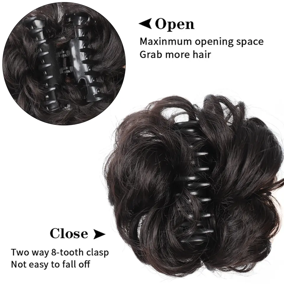 6 Inch Synthetic Claw Clip In Messy Bun Curly Wavy Hair Extensions For Women Hair Accessories Halloween Christmas