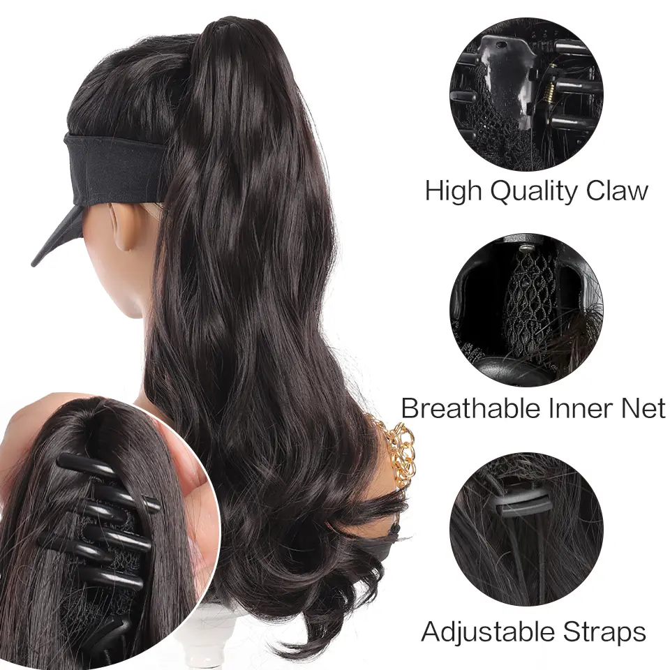 18 Inch Synthetic Long Curly Wavy Ponytail Extension Hair For Women Pony Tail Hair Hairpiece Halloween Christmas