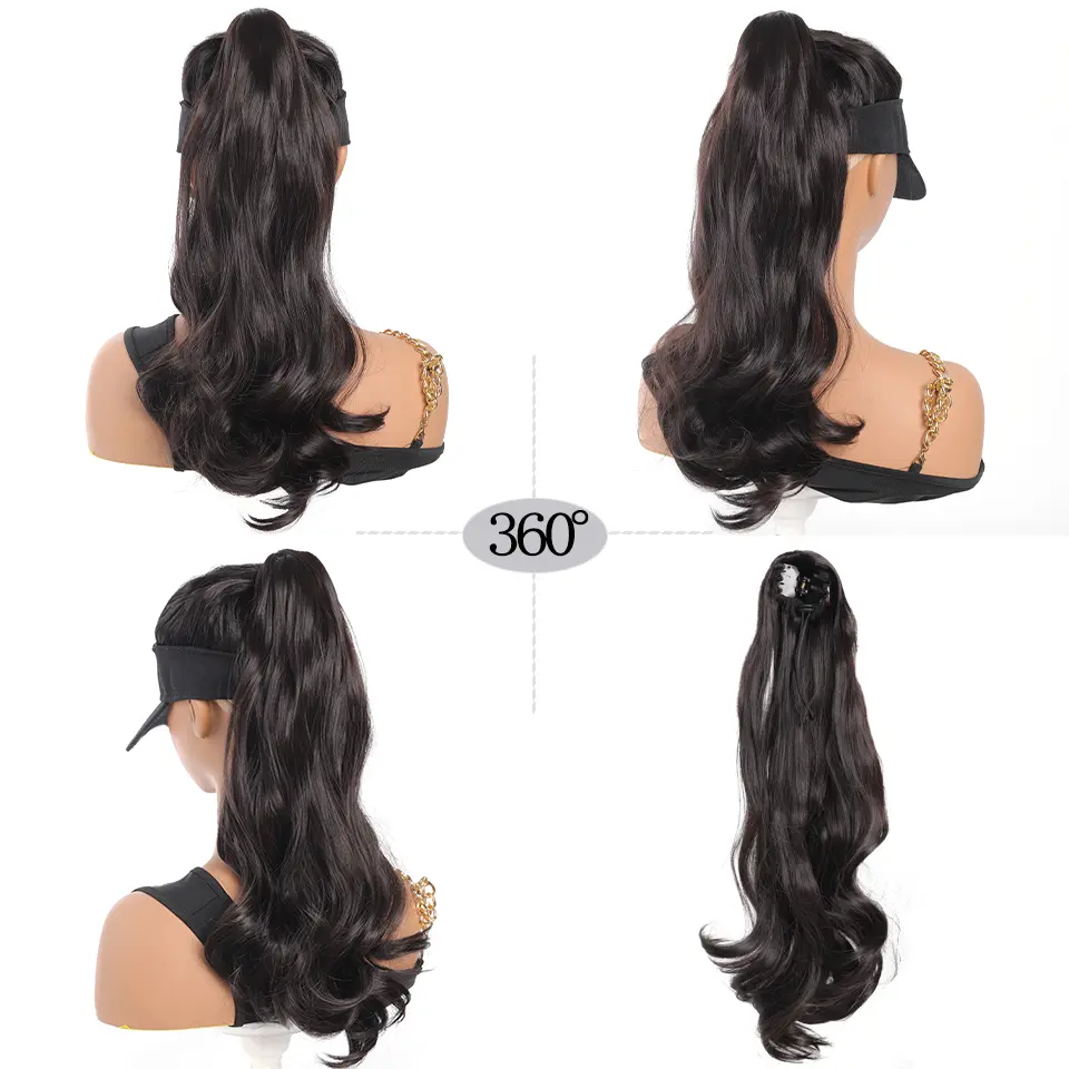 18 Inch Synthetic Long Curly Wavy Ponytail Extension Hair For Women Pony Tail Hair Hairpiece Halloween Christmas