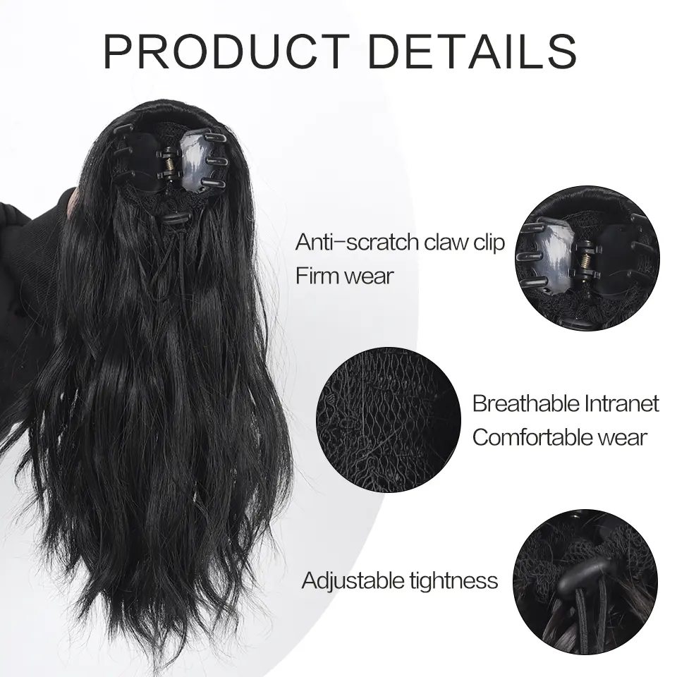 LUPU Synthetic Claw Clip In Ponytail Hair Extensions 10 Inch Short Curly Ponytail Wavy Synthetic Hairpiece For Women Daily Use