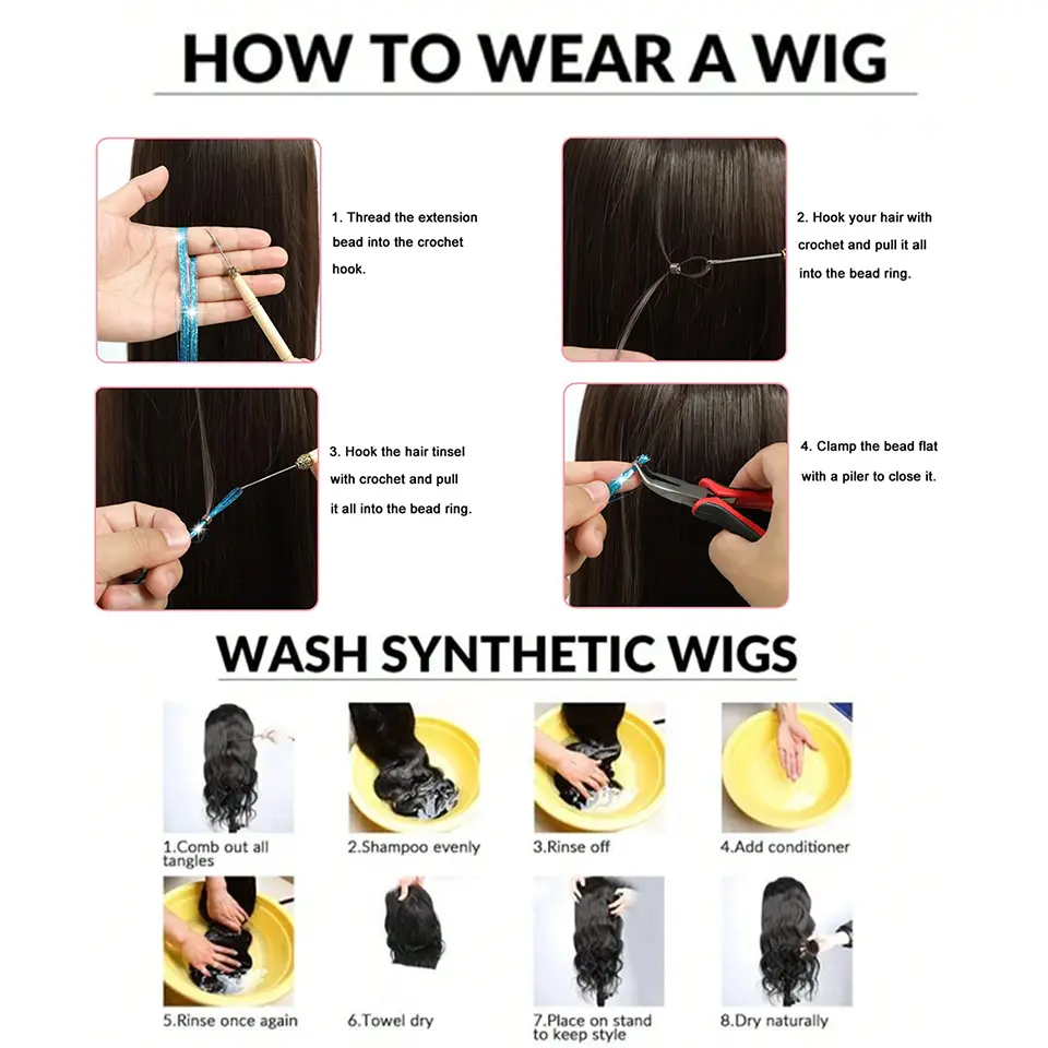 48 Inch Synthetic Hair Tinsel Kit With Tool 1200 strands Tinsel Hair Extensions 12 Colors Fairy Hair Tinsel Sparkling Shiny Hair