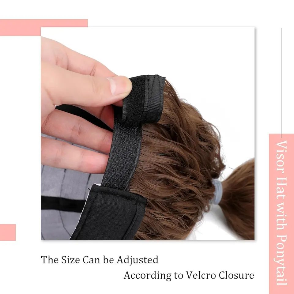 High Temperature Fiber Synthetic Curly Wave Ponytail Wig with Adjustable Buckle Net Baseball Cap - Sporty  for All People
