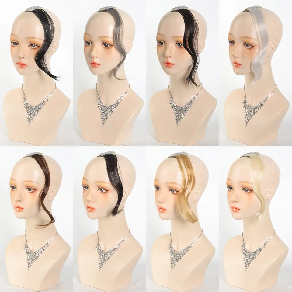 LUPU Chic 10'14-Inch Clip-In Bangs with Temples - Synthetic Curly Wavy Hairpieces for Women, Versatile & Easy to Style